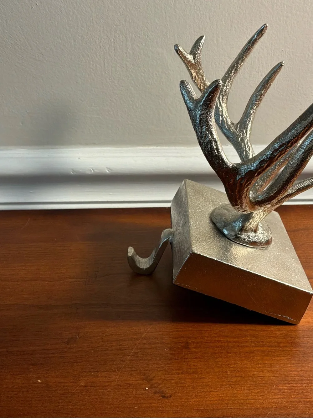 West Elm Silver Antler Stocking Holder